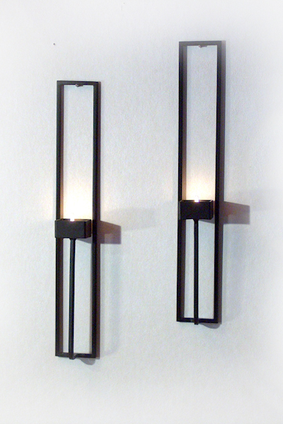 Väggljusstakar - Rektangulär väggljushållare för värmeljus.